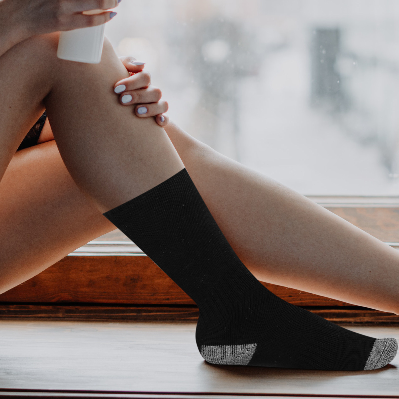 1Set Heated Socks Warm Feet El - Thermal Sock Winter ulasan dan harga