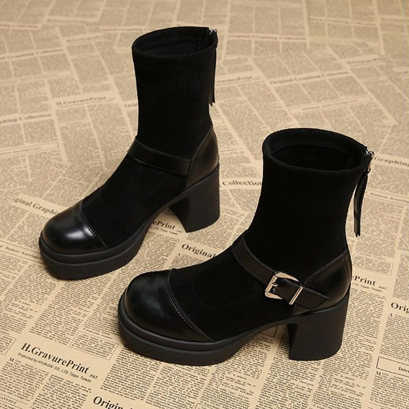 Women Platform Chunky High Hee - No Show Sock Women ulasan dan harga