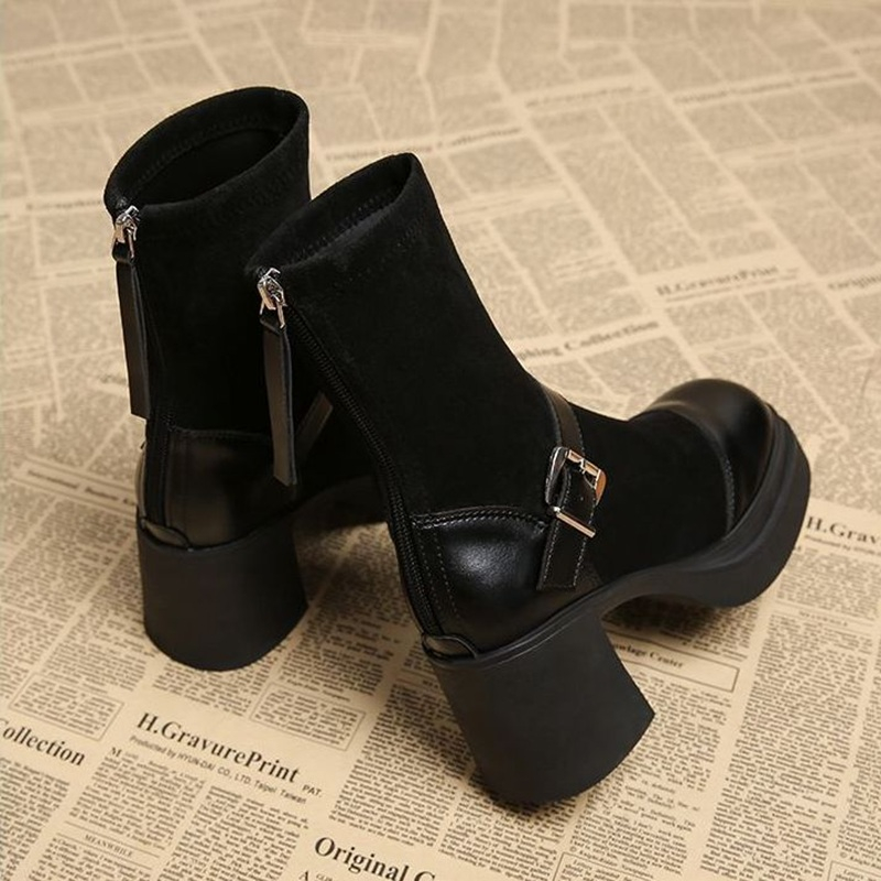 Women Platform Chunky High Hee - No Show Sock Women ulasan dan harga