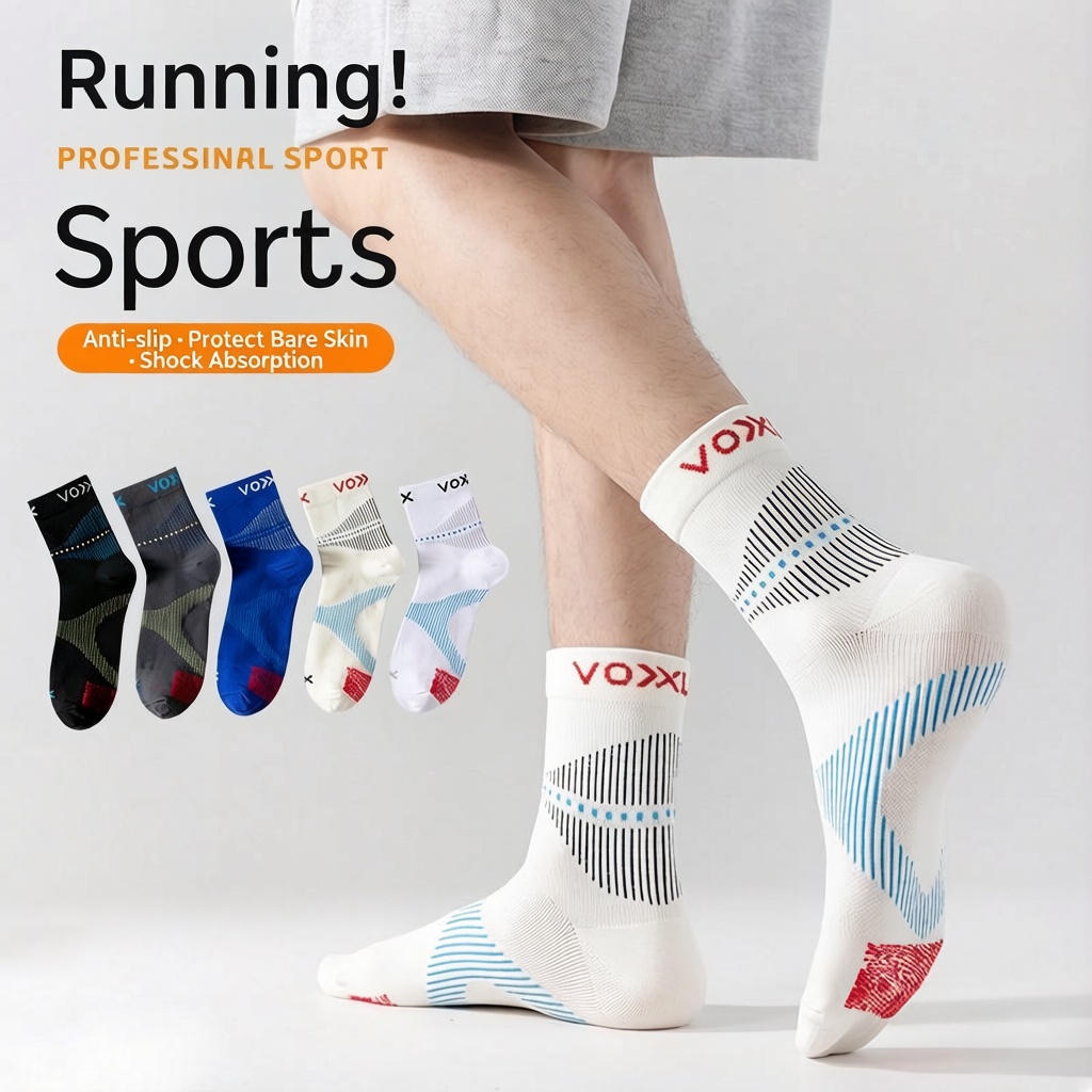 WRELS 1/2/3 Pairs Running Sock - Athletic Sock Cushion ulasan dan harga