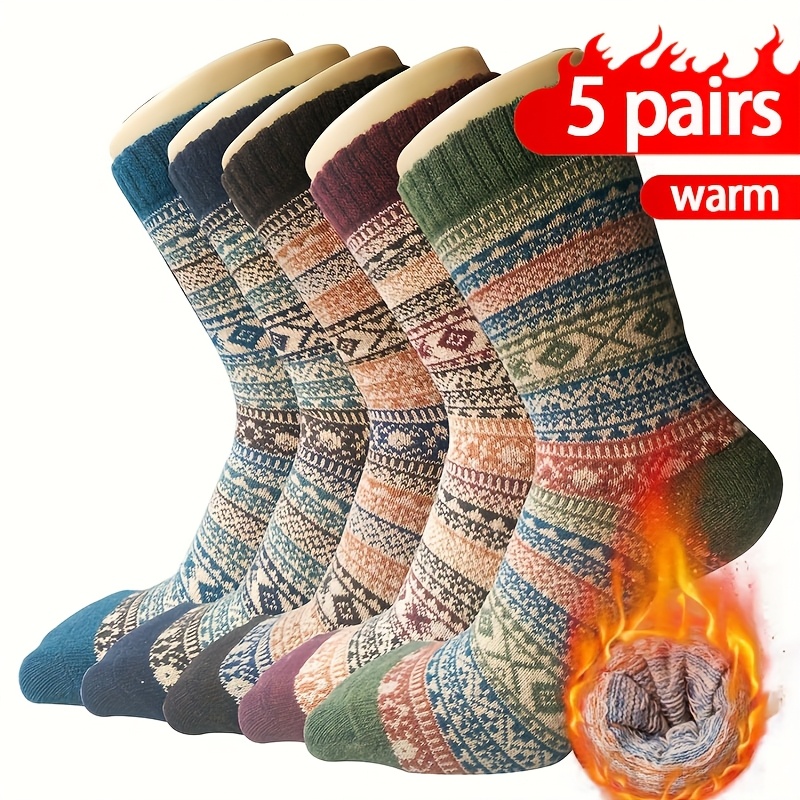 5 Pairs of Winter Retro Thick  - Compression Sock Medical ulasan dan harga
